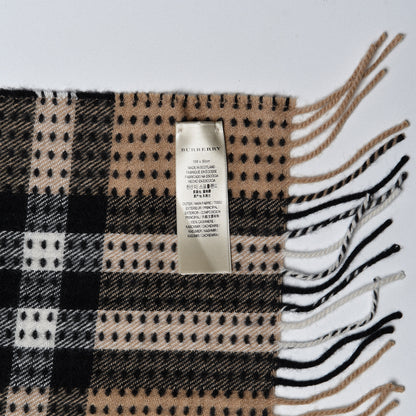 Burberry Cashmere Military Stitch Giant Check Scarf Camel 4 of 5