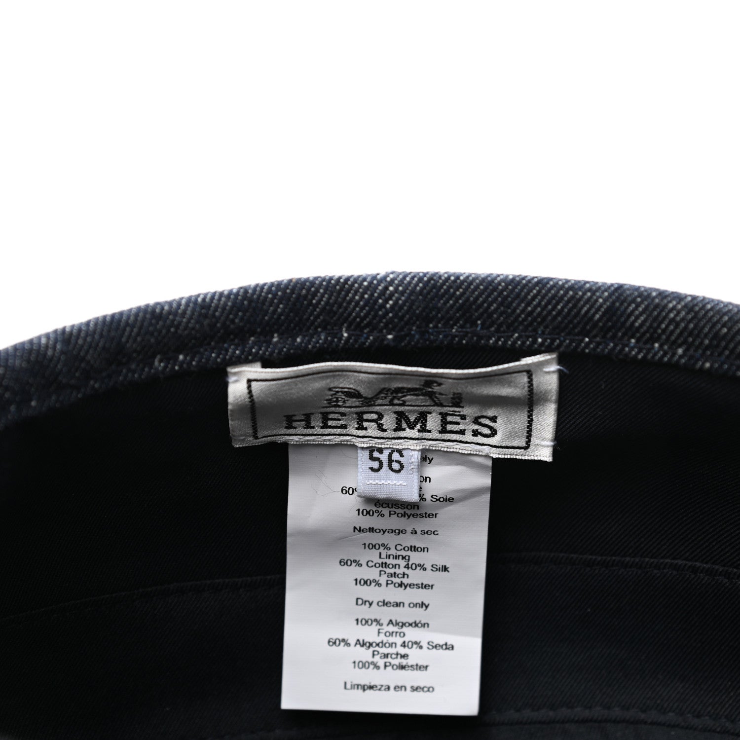 Hermes Denim Saint Honore Beret 56 Indigo 9 of 9