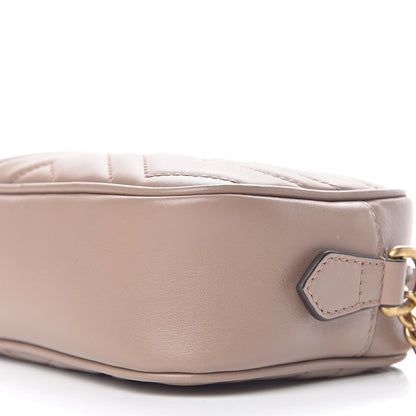 Gucci Calfskin Matelasse Mini GG Marmont Chain Shoulder Bag Porcelain Rose 9 of 10