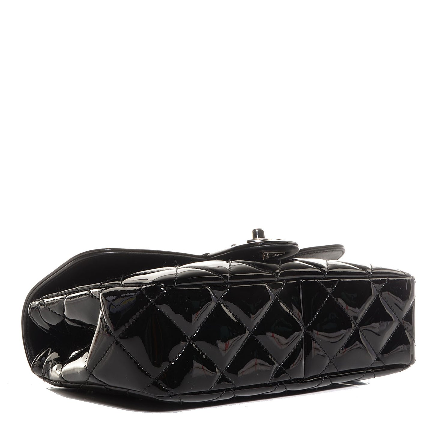 Patent Quilted Small Coco Shine Flap Black