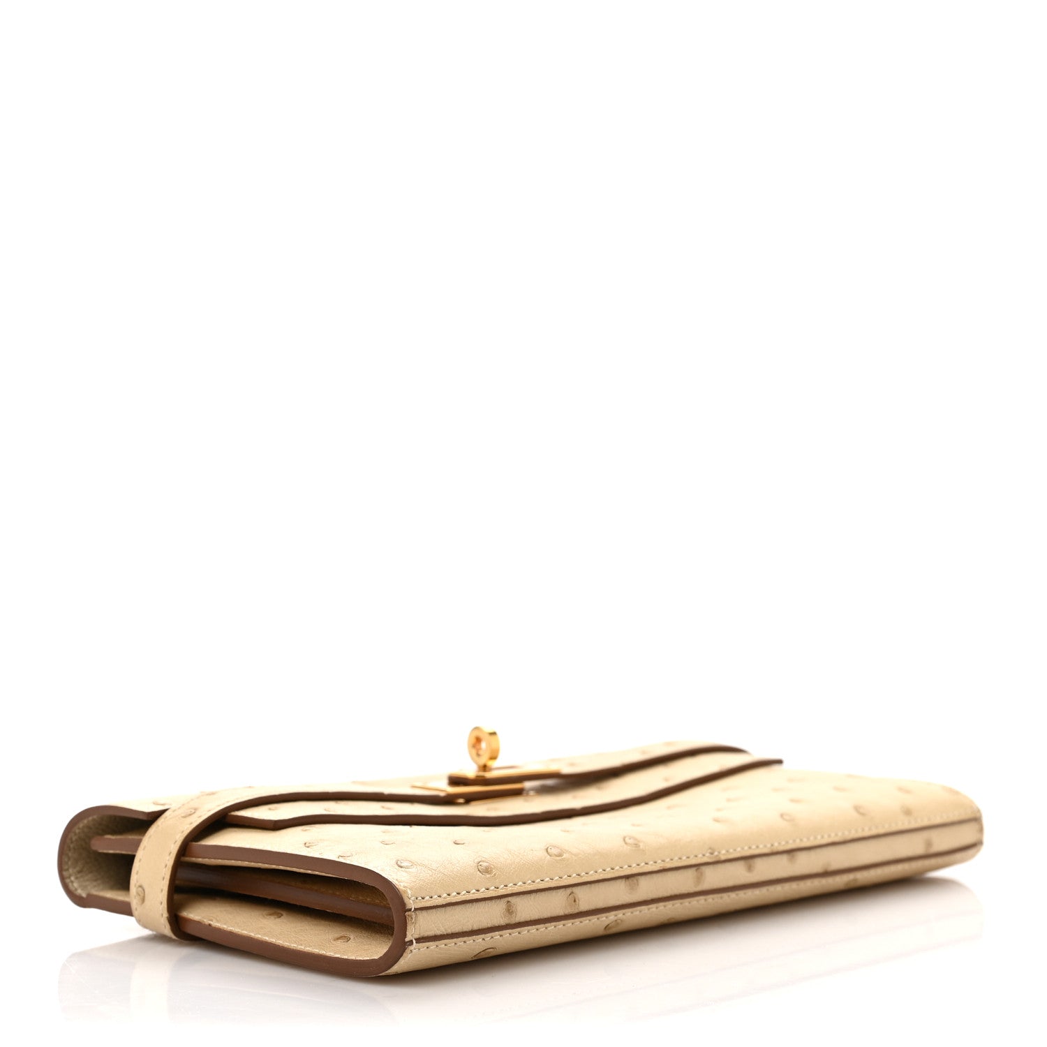 Hermes Ostrich Kelly Longue Wallet Trench 4 of 9