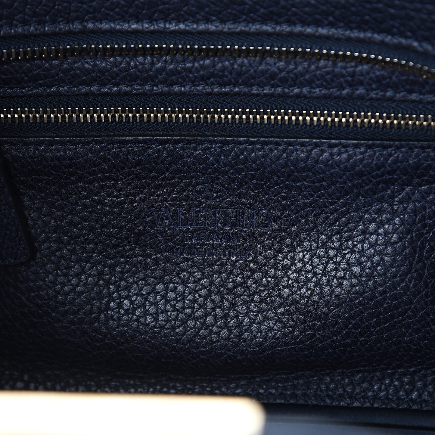 Pebbled Calfskin Small Rockstud Double Handle Tote Deep Denim