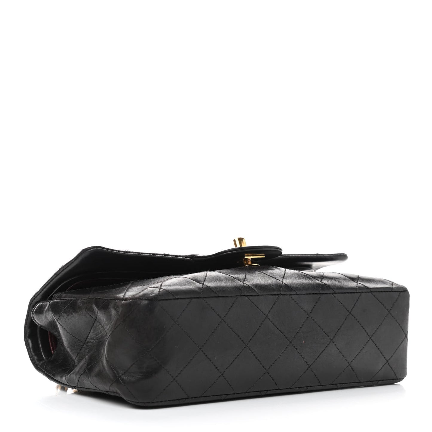 Lambskin Quilted Small Double Flap Black