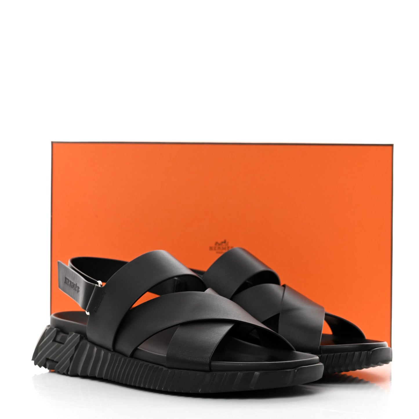 Calfskin Goatskin Mens Electric Sandals 43 Black