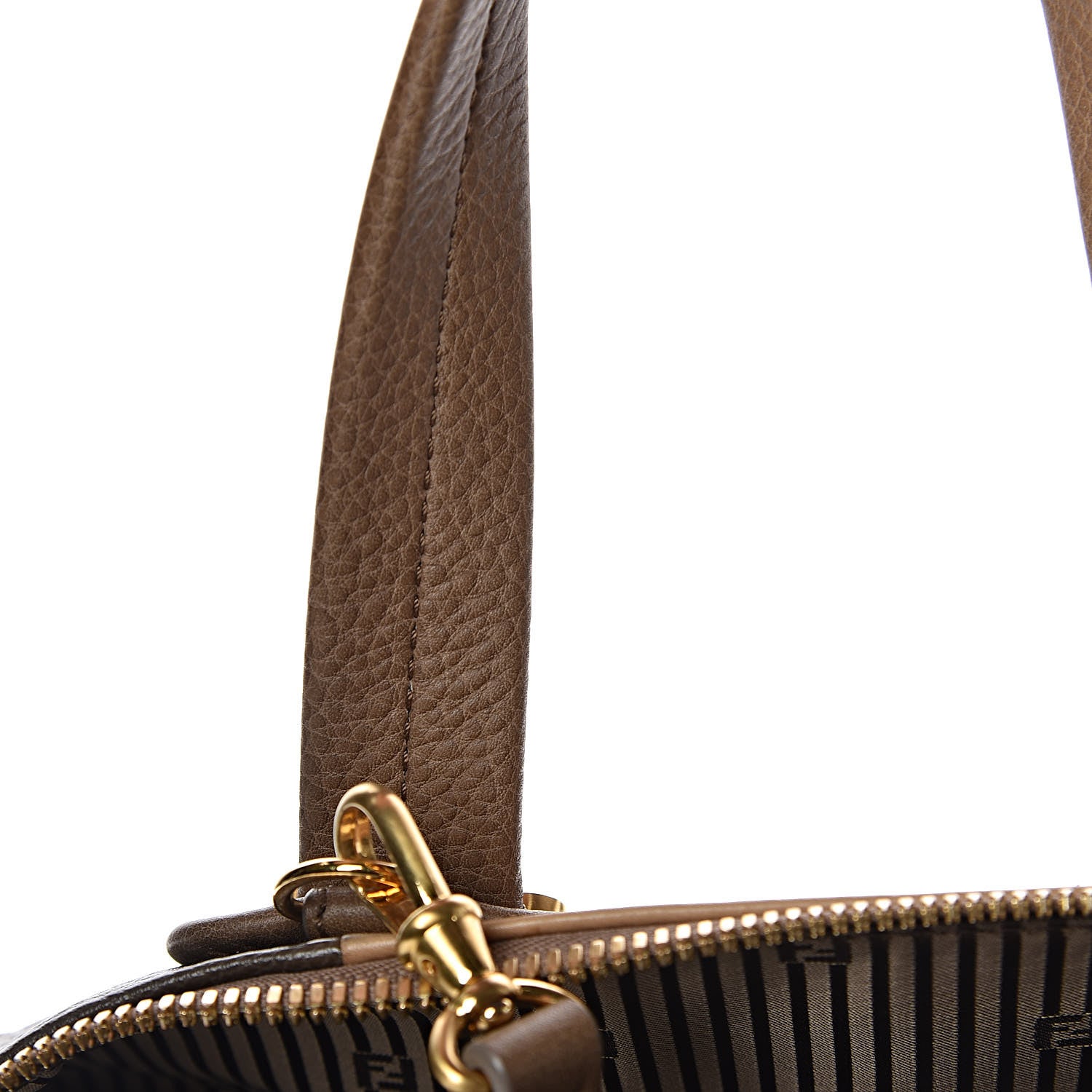 Fendi Capra Vitello Saddle Colorblock Large Chameleon Tote Grigio Pietra Fango 20 of 21
