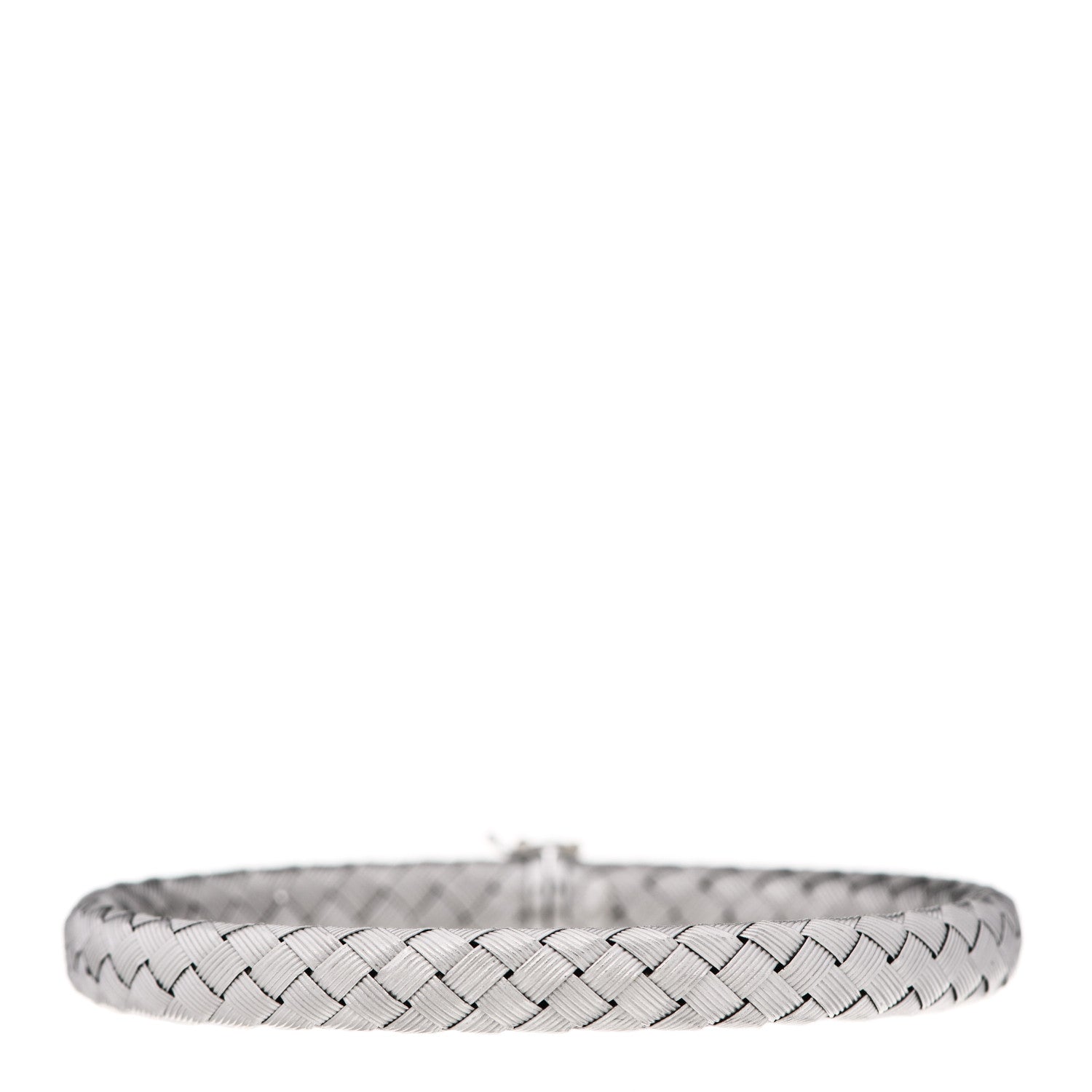 Roberto Coin 18K White Gold Blue Sapphire Woven Bracelet 1 of 4