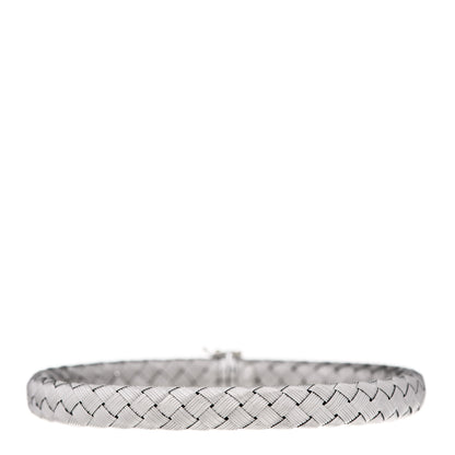 Roberto Coin 18K White Gold Blue Sapphire Woven Bracelet 1 of 4