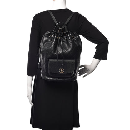 Chanel Sheepskin Caviar Quilted Daily Round Backpack Black 2 of 13