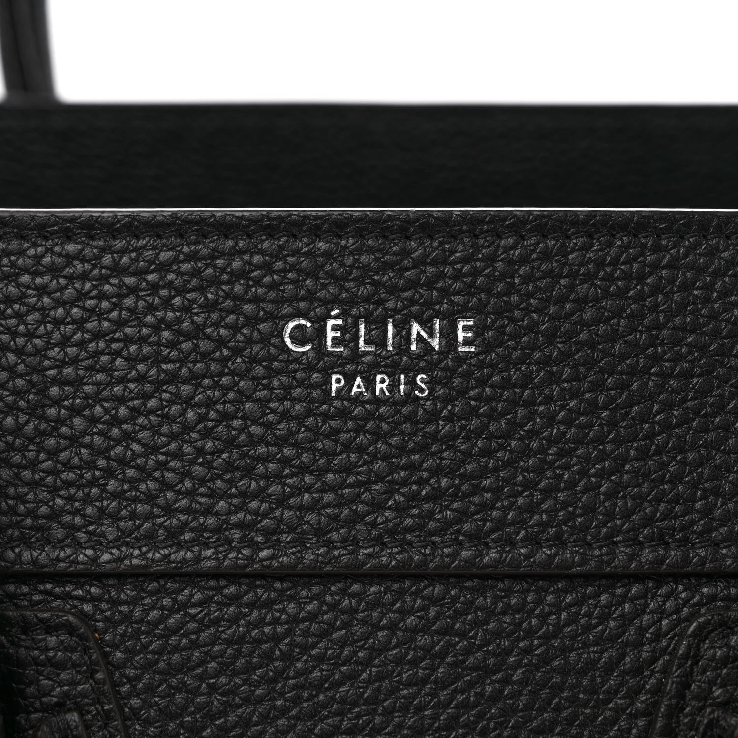 Celine Drummed Calfskin Micro Luggage Black 9 of 9