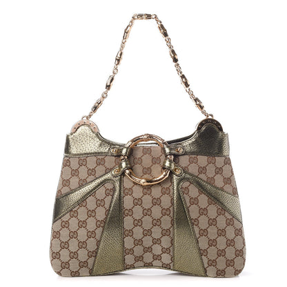 Gucci Monogram Bamboo Chain Tom Ford Shoulder Bag Metallic 1 of 7