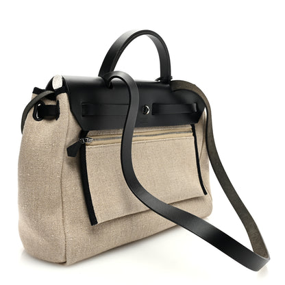 Hermes Military Toile Vache Hunter Herbag Zip Retourne 31 PM Ficelle Black 4 of 11