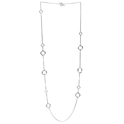 David Yurman Sterling Silver Pearl Infinity Station Chain Necklace 44 in 3 of 5