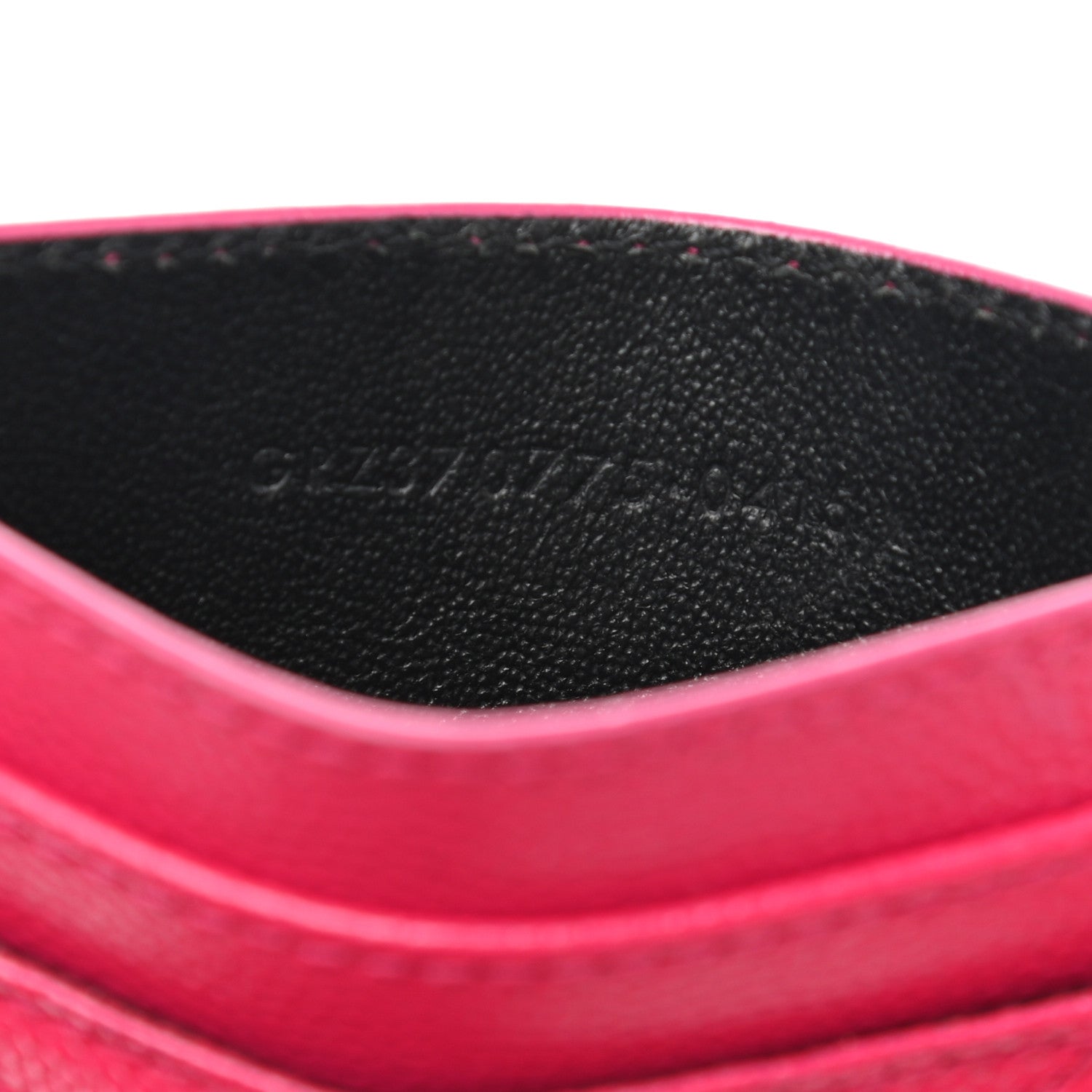 Saint Laurent Grain De Poudre Matelasse Chevron Monogram Credit Card Case Fresh Fuxia 7 of 8