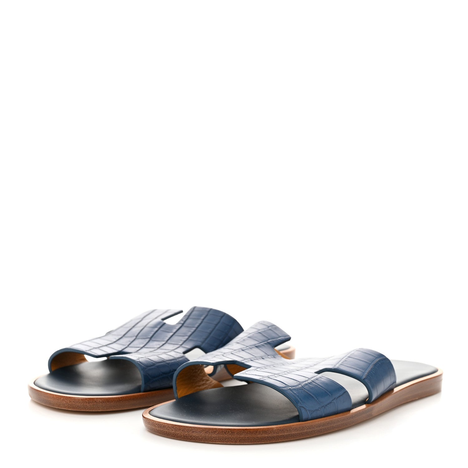 Hermes Matte Niloticus Crocodile Mens Izmir Sandals 44 Mykonos 2 of 10