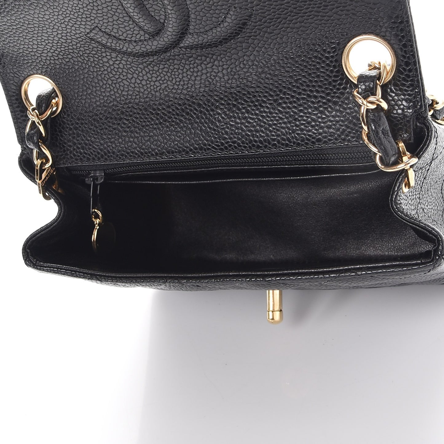 Caviar Quilted Mini Square Flap Black
