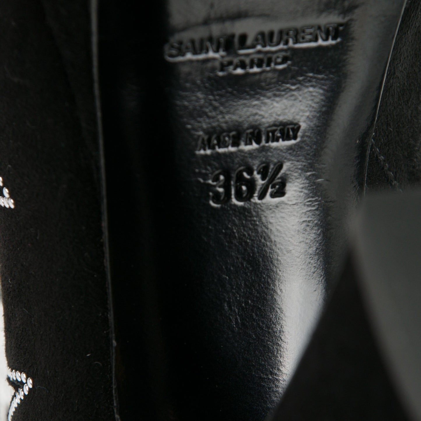 Kid Scamosciato Lambskin Candy Star Studded Platform Boots 36.5 Black