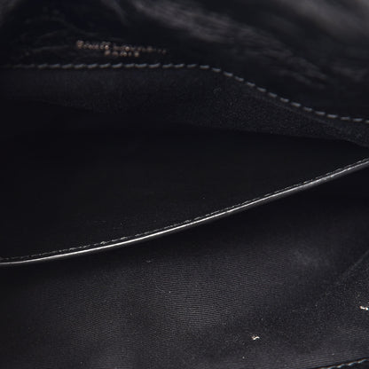 Saint Laurent Crinkled Calfskin Matelasse Monogram Baby Niki Chain Satchel Black 10 of 11