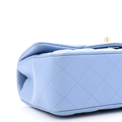 Chanel Lambskin Quilted Mini Rectangular Flap Light Blue 9 of 11