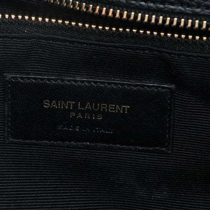 Saint Laurent Textured Calfskin Medium Classic Monogram Universite Bag Black 6 of 9