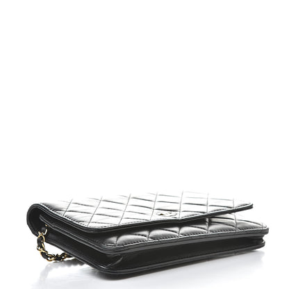 Chanel Lambskin Quilted Wallet On Chain WOC Black 4 of 16