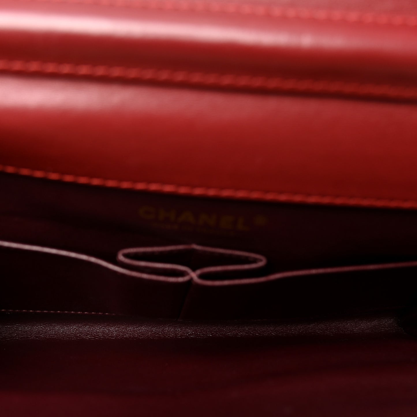 Calfskin Quilted Brasserie Gabrielle Menu CC Clutch Dark Red