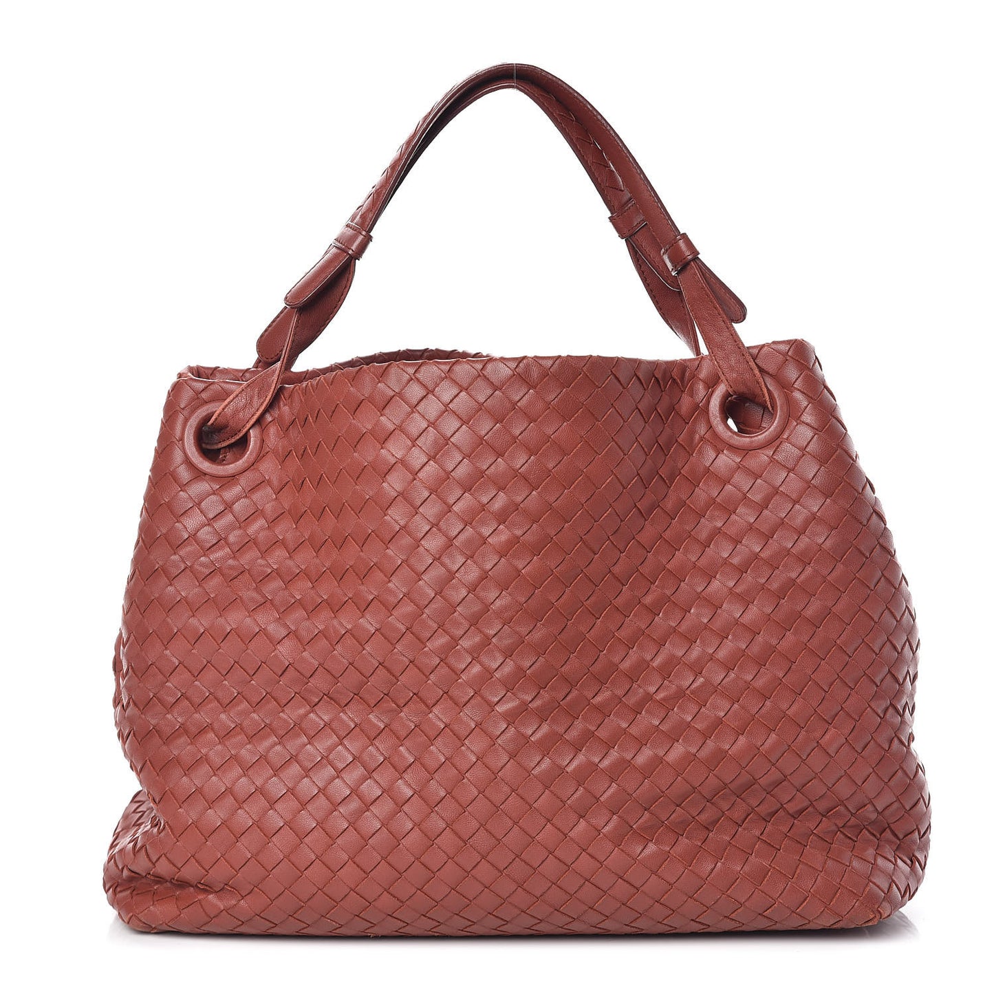 Nappa Intrecciato Medium Garda Bag Burnt Red
