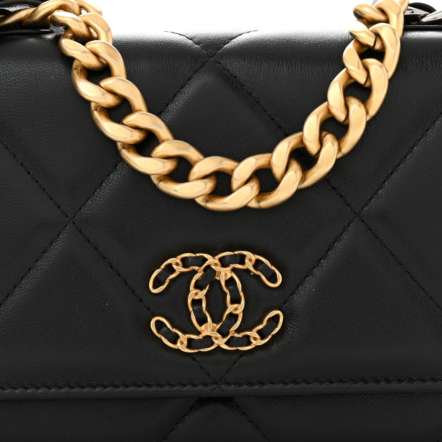 Chanel Lambskin Quilted Chanel 19 Wallet On Chain WOC Black 9 of 12
