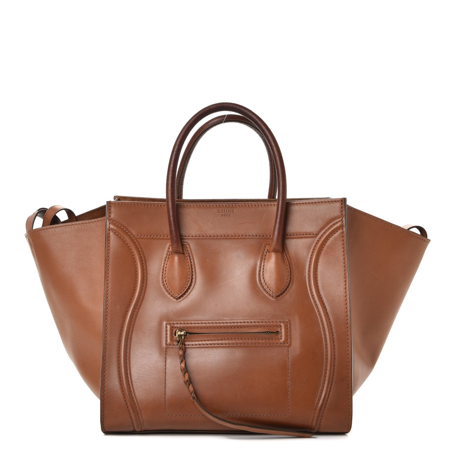 Celine Natural Calfskin Medium Phantom Luggage Tan 1 of 26