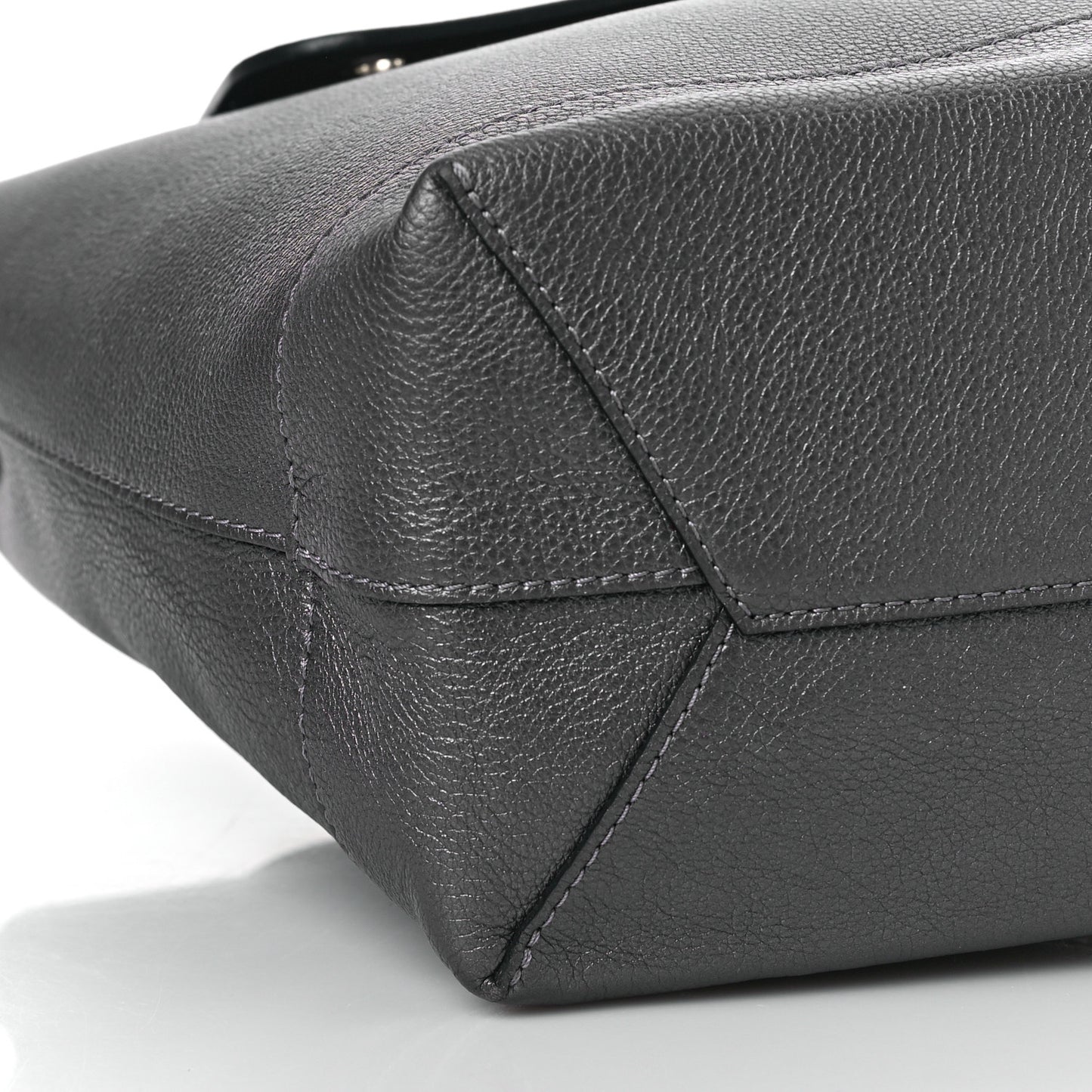 Metallic Calfskin Eyelet Lockme Backpack Black
