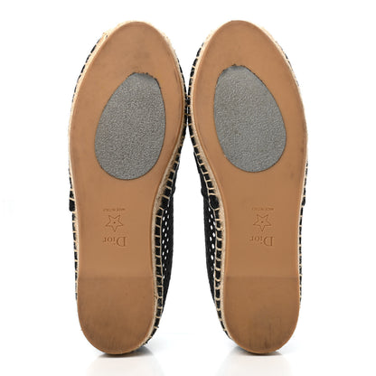 Christian Dior Canvas Embroidered Perforated Granville Espadrille 36 Black 5 of 12