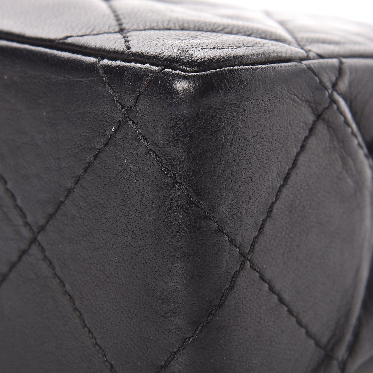 Lambskin Quilted Medium Double Flap Black