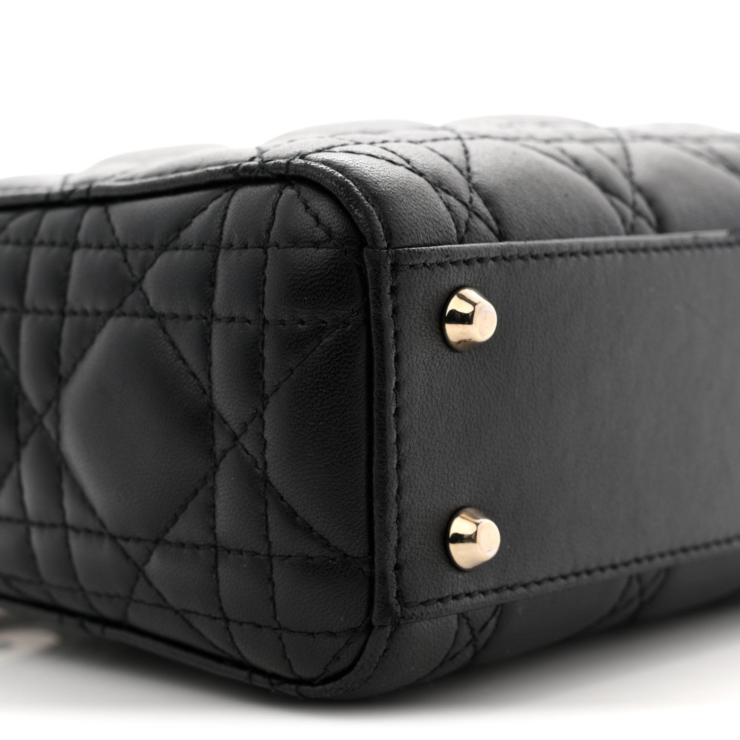 Christian Dior Lambskin Cannage Mini Lady Dior Black 9 of 11