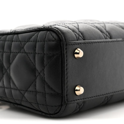 Christian Dior Lambskin Cannage Mini Lady Dior Black 9 of 11