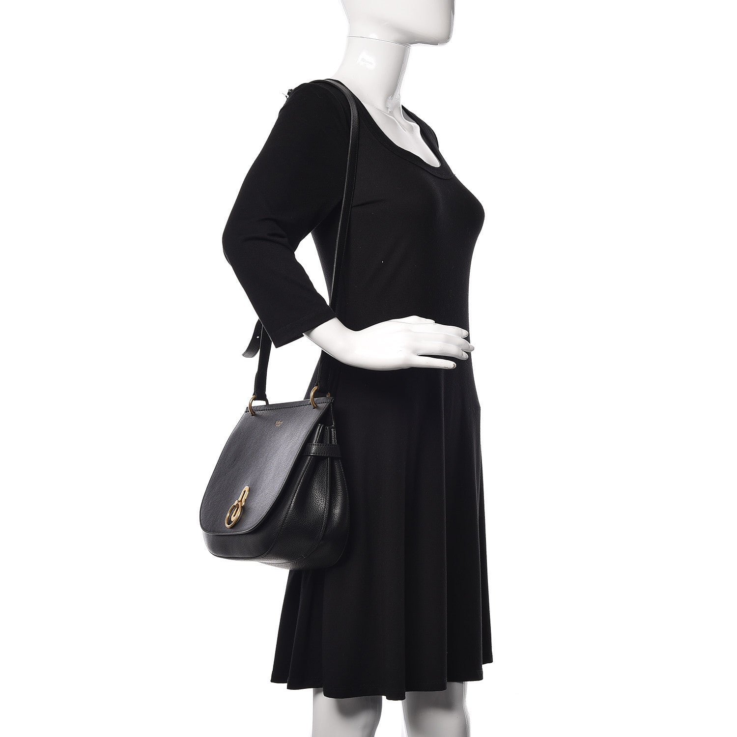 Mulberry Small Classic Grain Calfskin Amberley Satchel Black 2 of 11