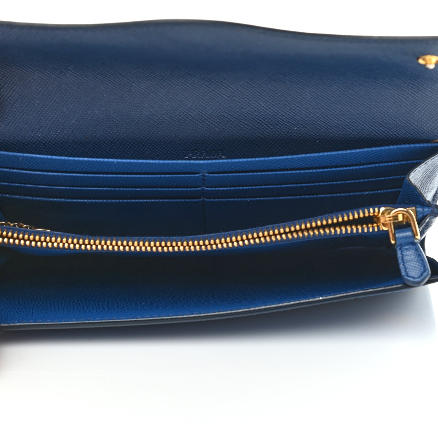 Prada Saffiano Wave Continental Flap Wallet Bluette Azzurro 5 of 12