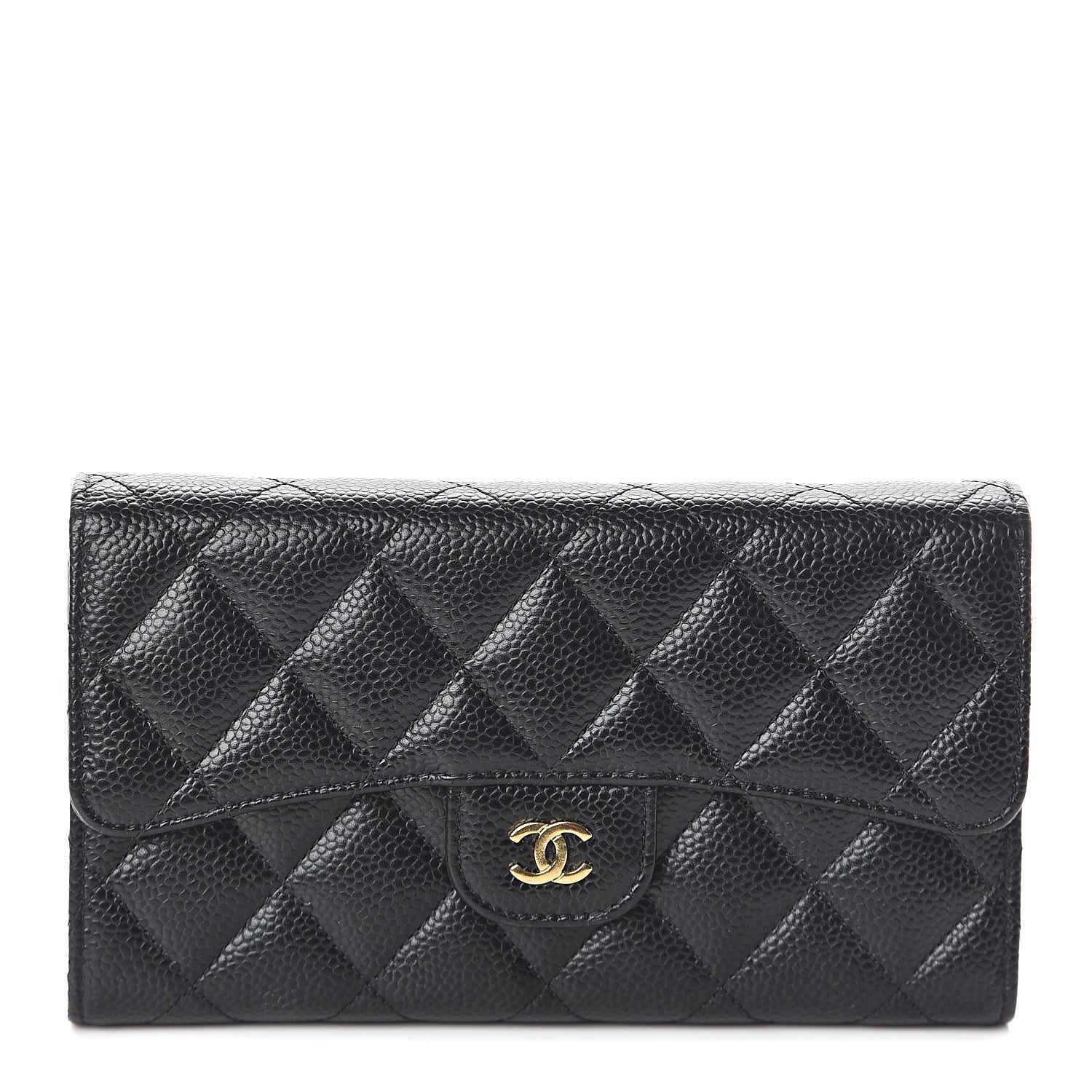 Chanel Caviar Quilted Long Flap Wallet Black 1 of 6