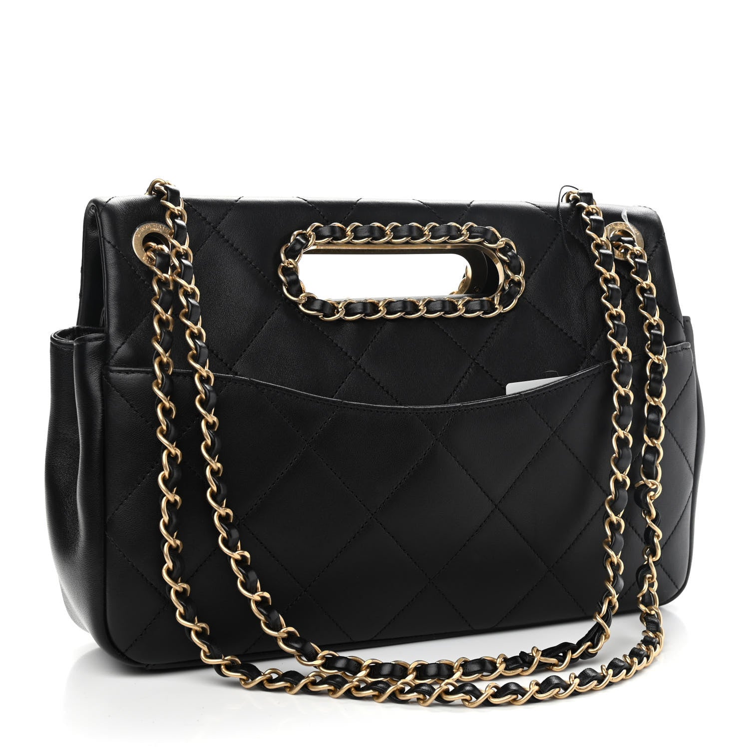 Chanel Lambskin A Real Catch Flap Bag Black 3 of 11