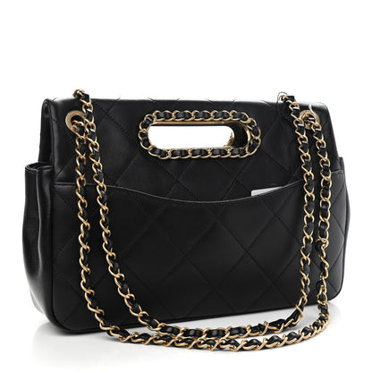 Chanel Lambskin A Real Catch Flap Bag Black 3 of 11