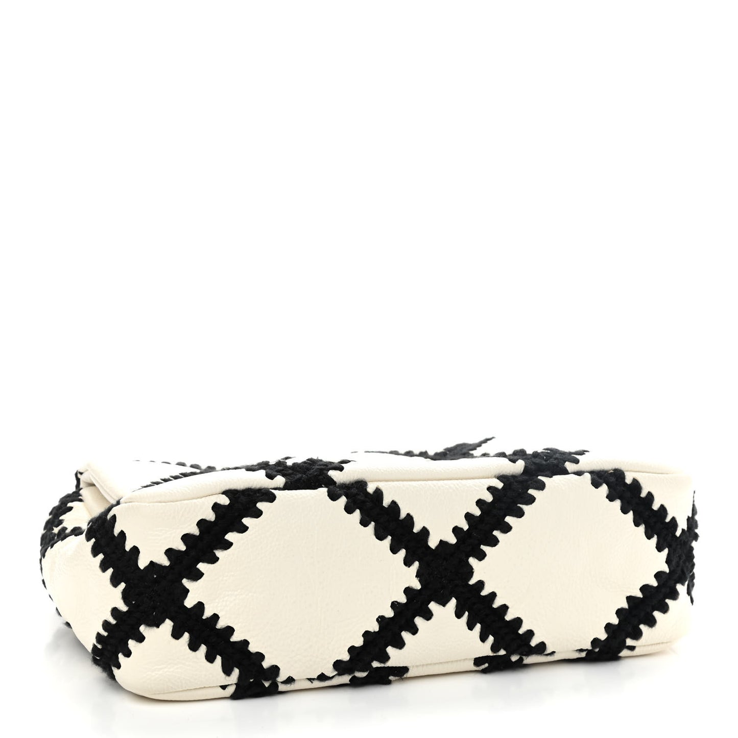 Calfskin Crochet Medium Chanel 19 Flap White Black