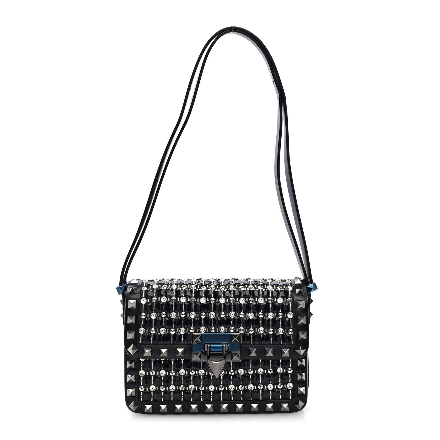 Valentino Garavani Rhinestone Small Rockstud Shoulder Bag Black 1 of 9