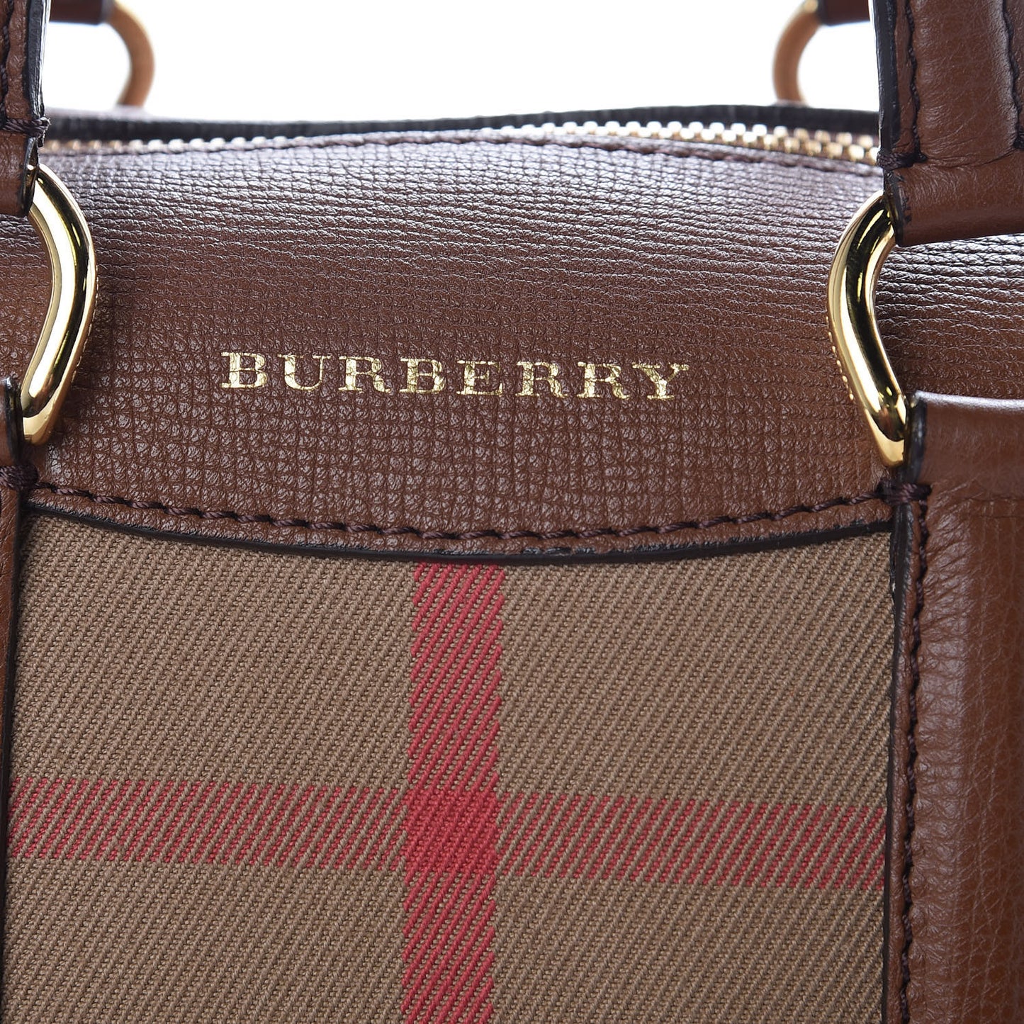 House Check Derby Calfskin Small Alchester Bowling Bag Tan