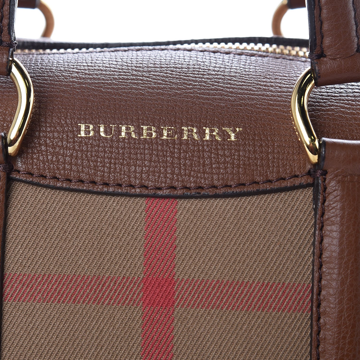 Burberry House Check Derby Calfskin Small Alchester Bowling Bag Tan 6 of 10