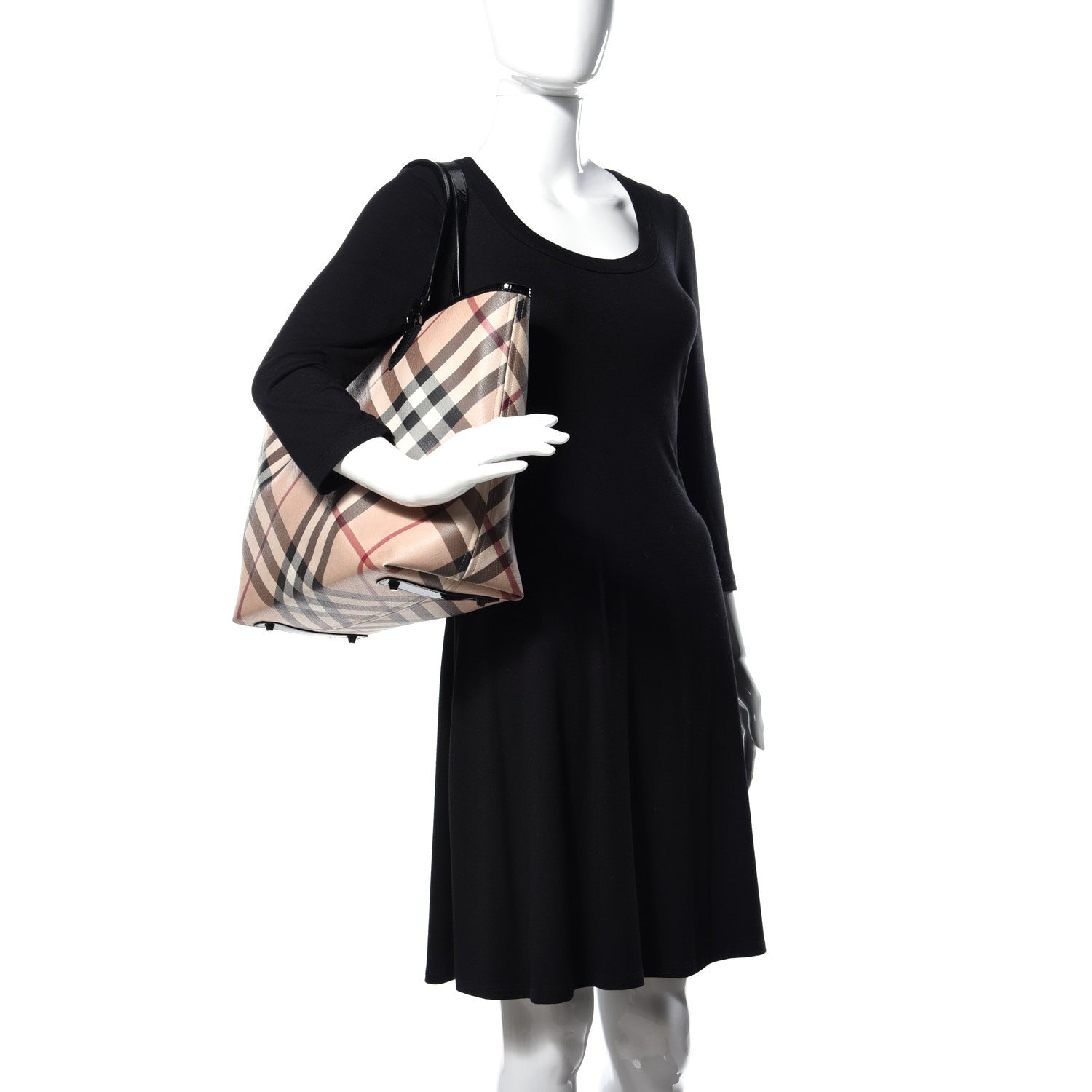 Burberry Supernova Check Stanton Tote Black 2 of 9