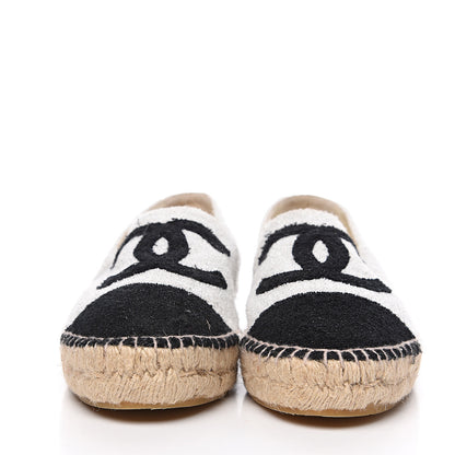 Chanel Terry Cloth CC Espadrilles 41 Silver Black 2 of 9