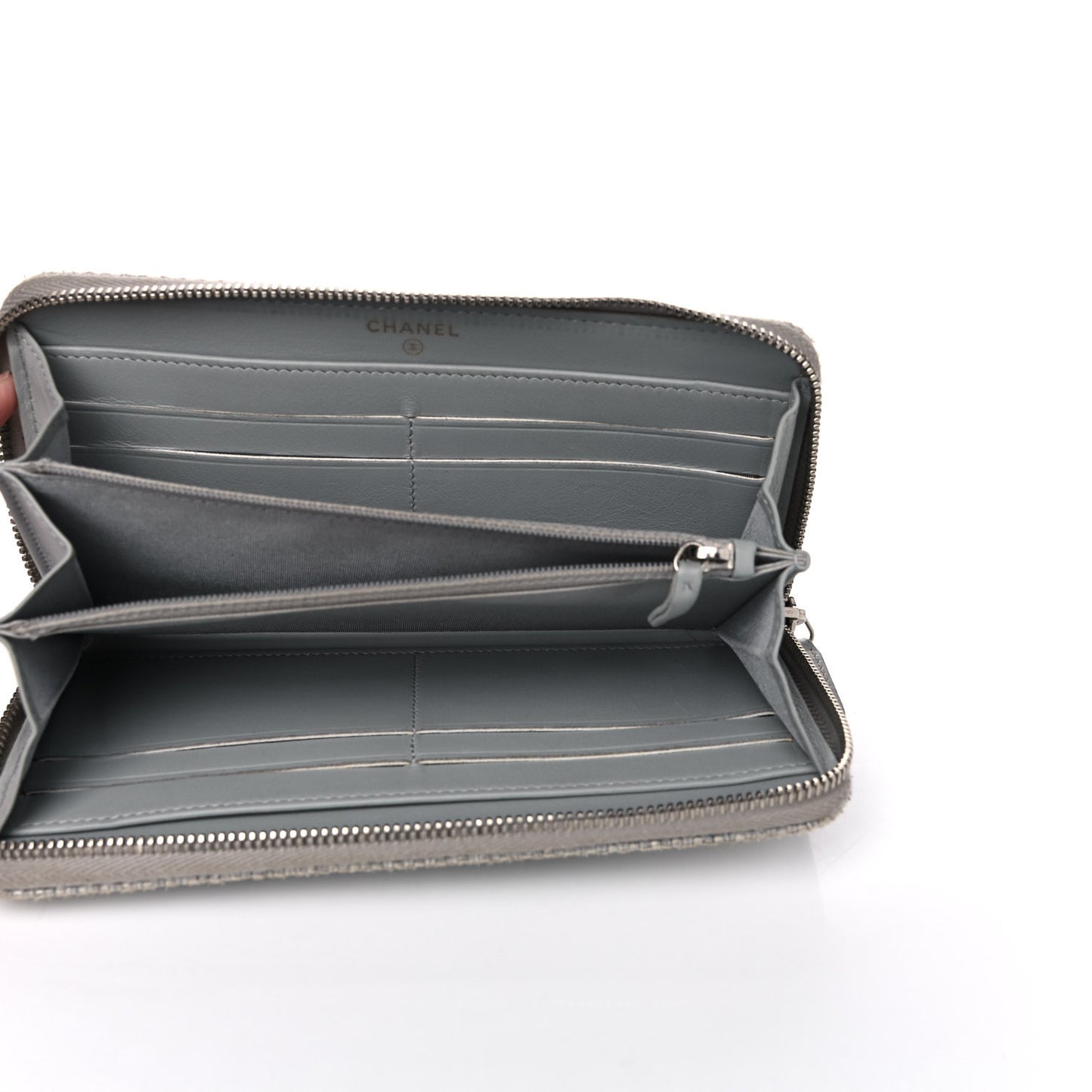 Canvas Deauville Zip Around Wallet Grey