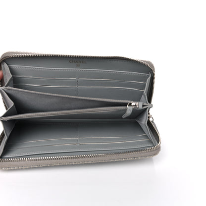 Chanel Canvas Deauville Zip Around Wallet Grey 5 of 11