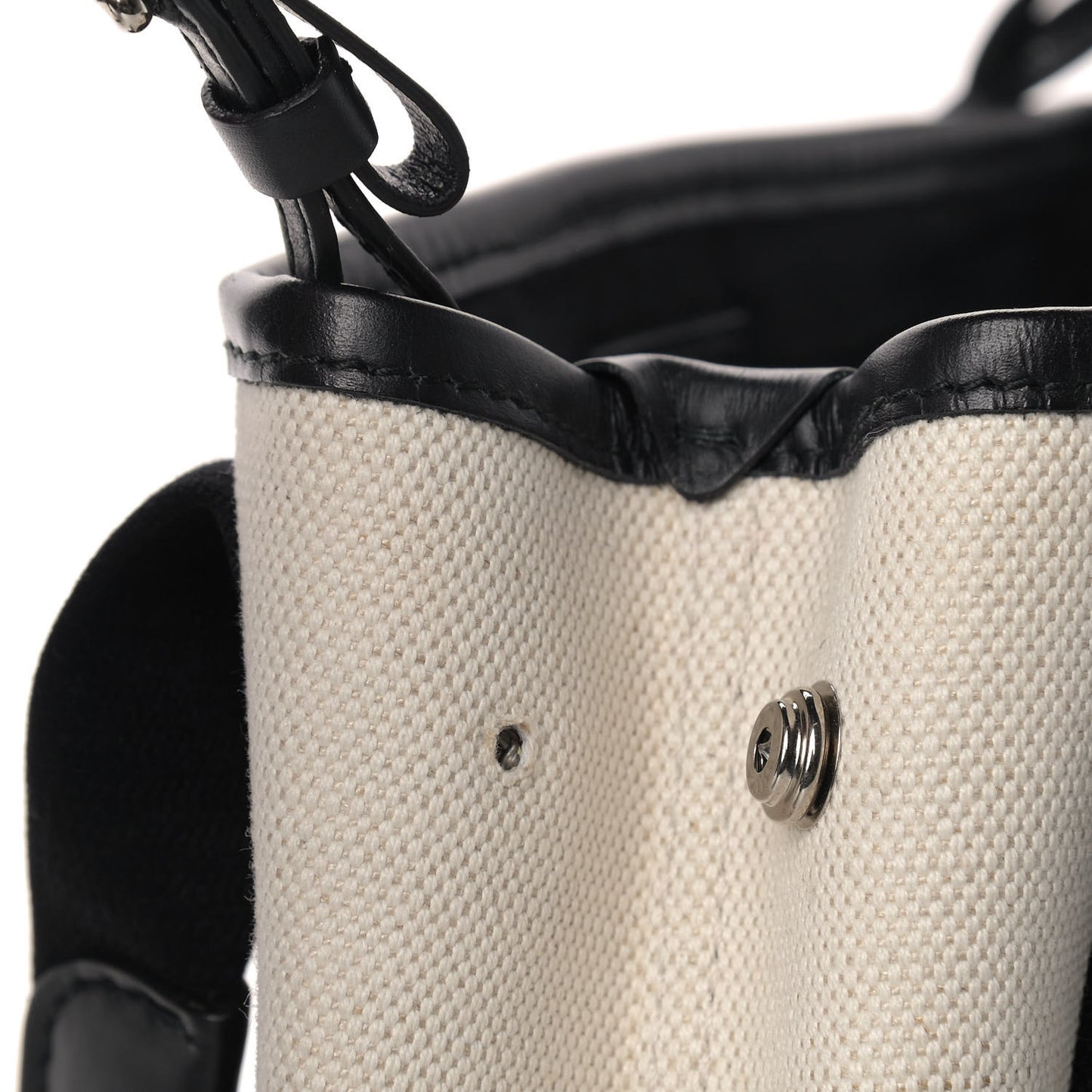 Cotton Canvas Calfskin Navy Cabas XS Natural Black