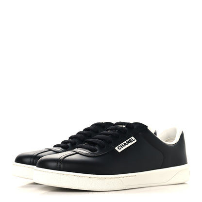 Chanel Calfskin CC Womens Sneakers 37 Black 4 of 8