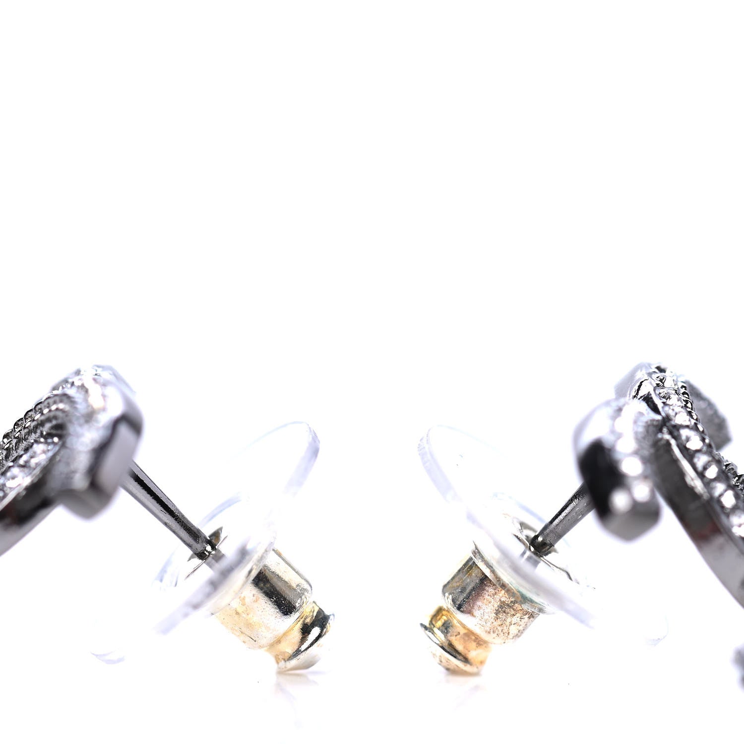 Chanel Ruthenium Crystal CC Earrings 3 of 4