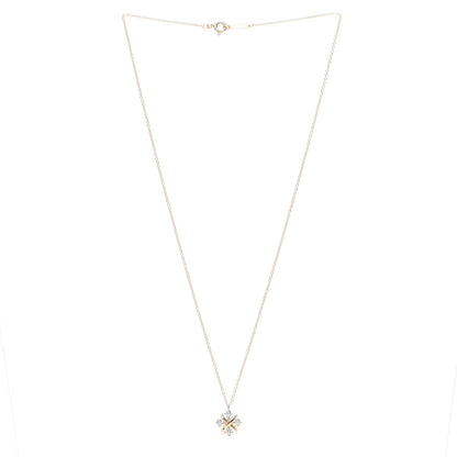 Tiffany Platinum 18K Yellow Gold Diamond Schlumberger Lynn Pendant Necklace 3 of 5